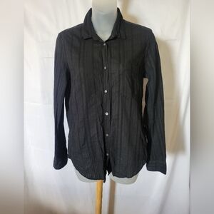 GAP Black Shirt Long Sleeve Button Down Collar Womens Small